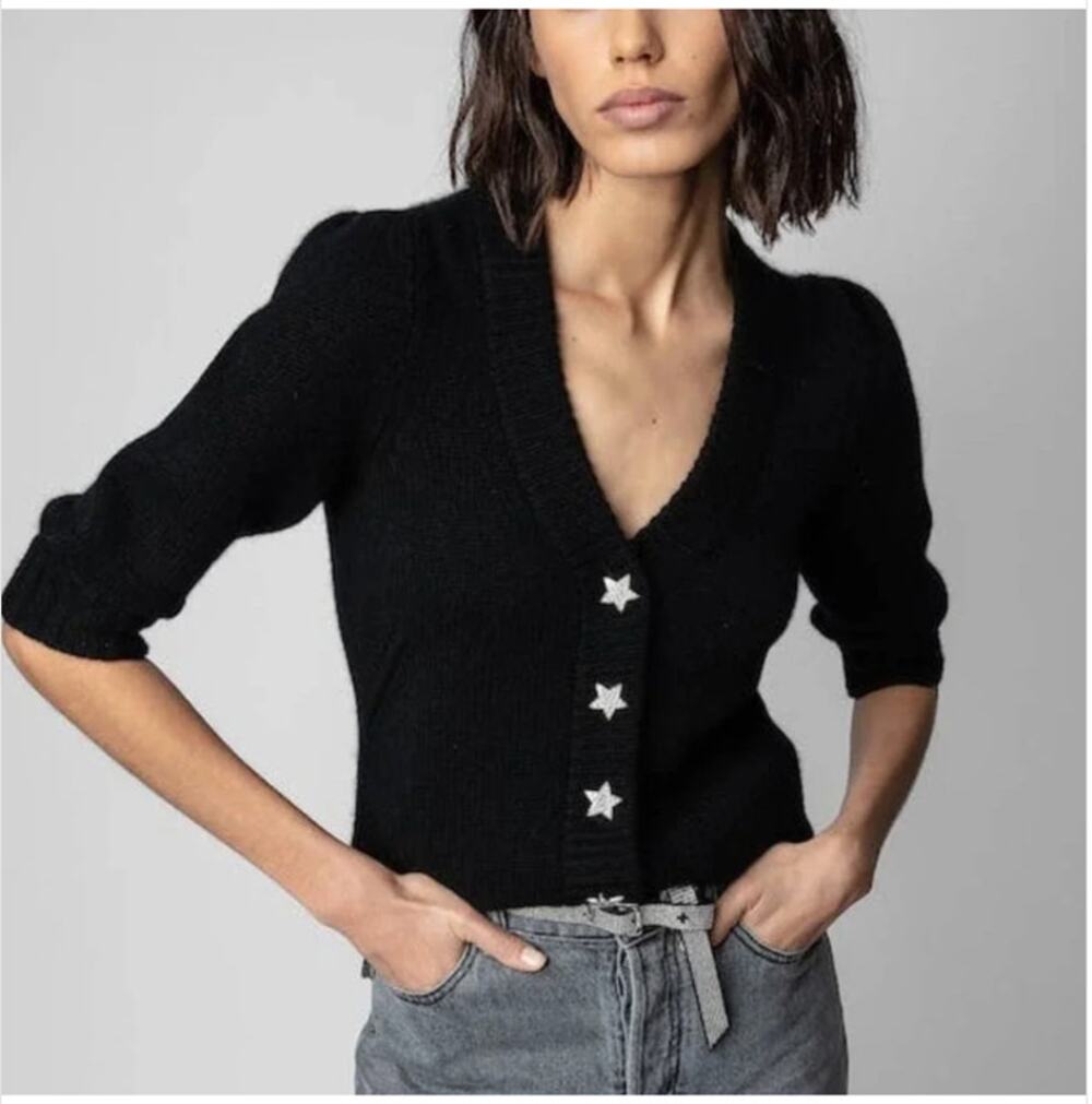 ZADIG & VOLTAIRE BETSY CASHMERE CARDIGAN Sweater Star XS